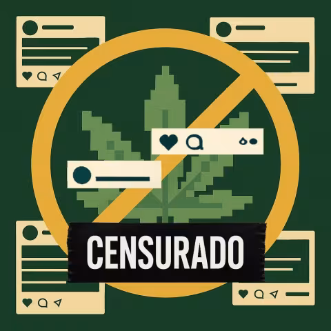 Imagem de destaque da notícia sobre a derrubada de perfis antiproibicionistas no Instagram